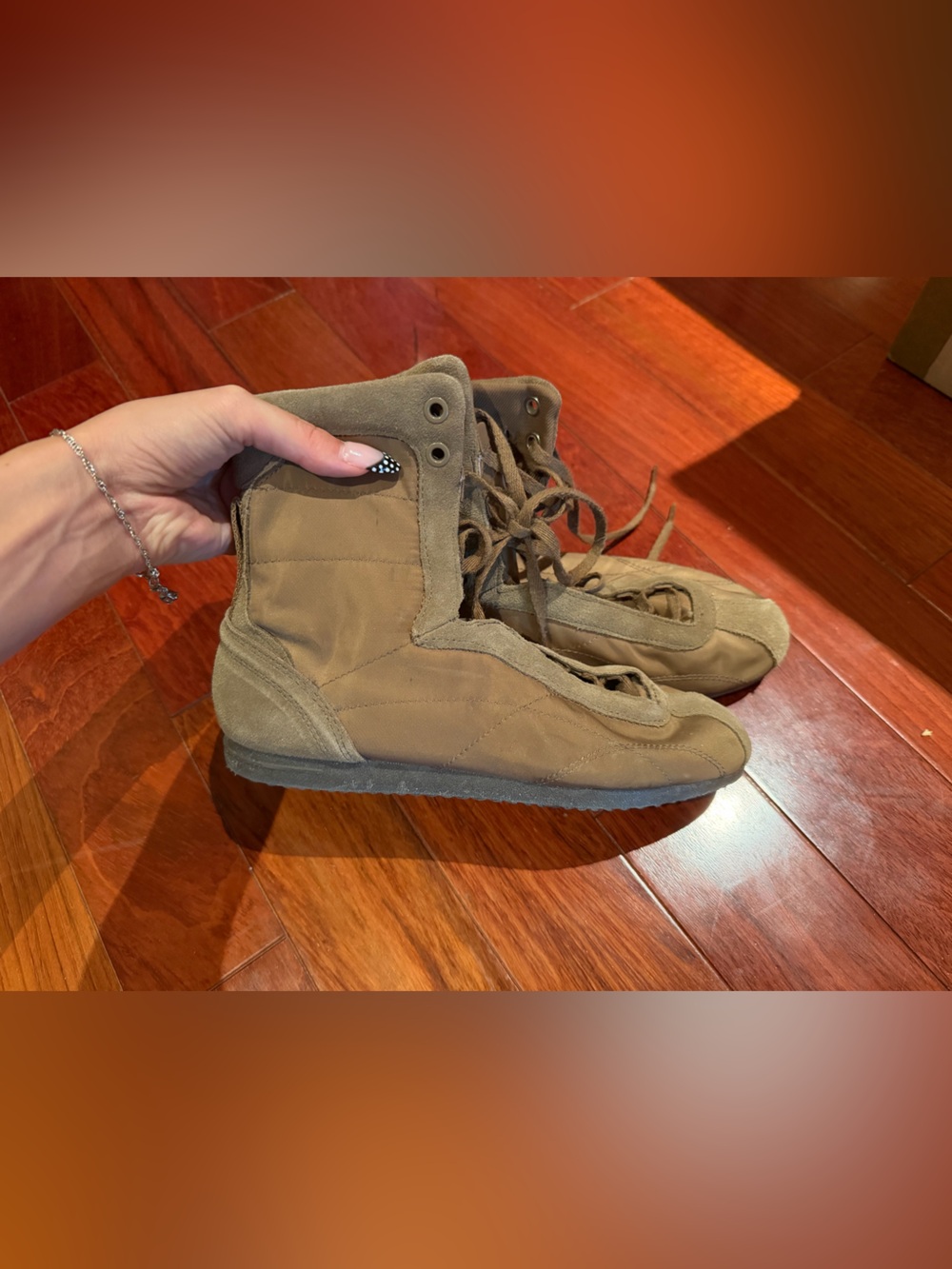 Zara Tan High-Top Sneakers
